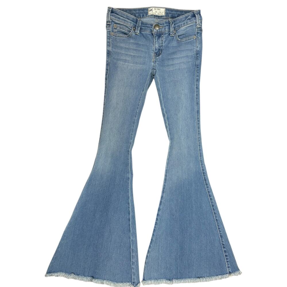 Free People Light Blue Super Flare bell bottom Jeans